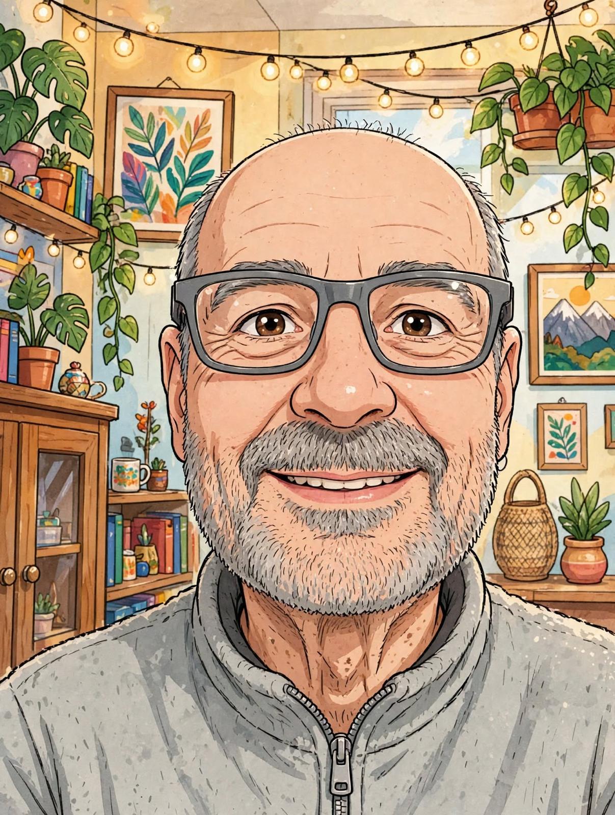 Caricature portrait of Marigold Finch, Director of Unusual Incidents